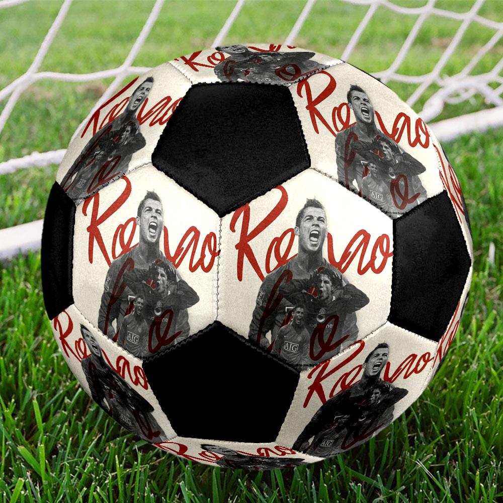1 PZ Pallone da calcio Cristiano Ronaldo Flash taglia 5 Pallone da calcio indoor Praha Colorato Per tutte le età Cucito a macchina PVC Pronto per la competizione Resistente Alto rimbalzo