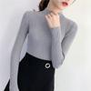 Fashion Solid Half High Neck Knitted Sweater Women Slim Fit Casual Elegant Pullover Sweaters Autumn and Winter Long Sleeve Knitwear Sweater Tops 24841