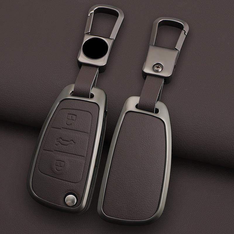 Zinc Alloy Leather Car Remote Key Case Cover for A1 A3 8P A4 A5 A6 C7 A7 S3 S7 S8 R8 Q2 Q3 Q5 Q7 Q8 SQ5 TT RS3 RS6 Keychain