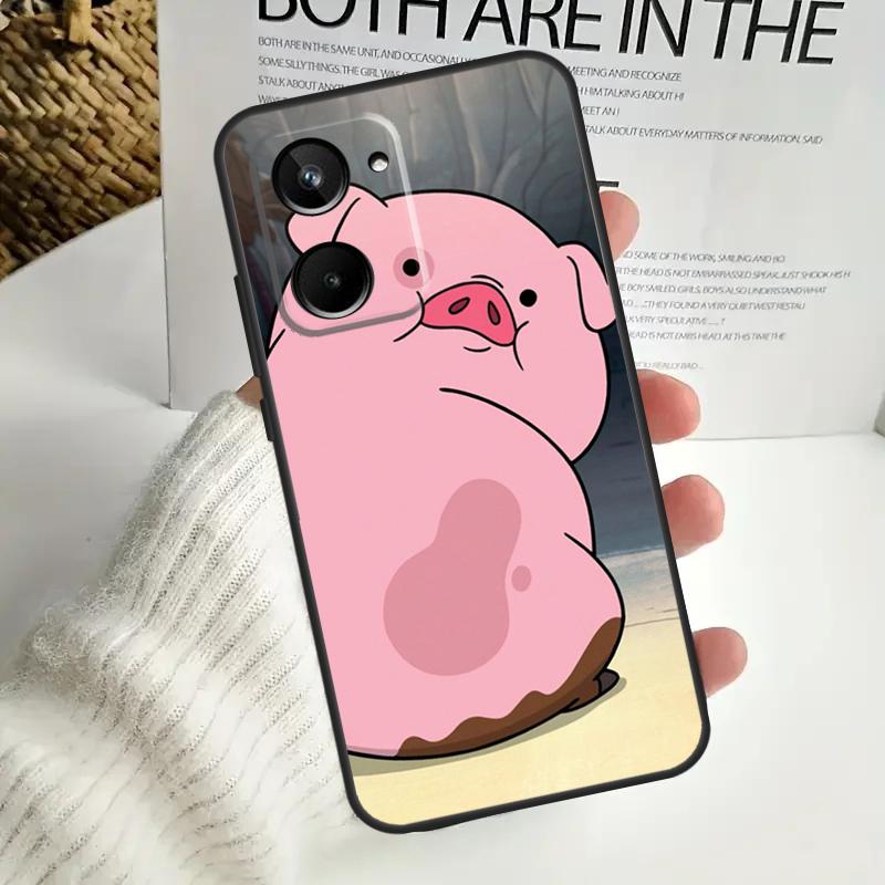 Cartoon Pig For Realme C75 C55 C71 C53 C67 C61 C33 C63 C51 C65 15 GT7 Pro 10 11 12 13 14 Pro Plus Case