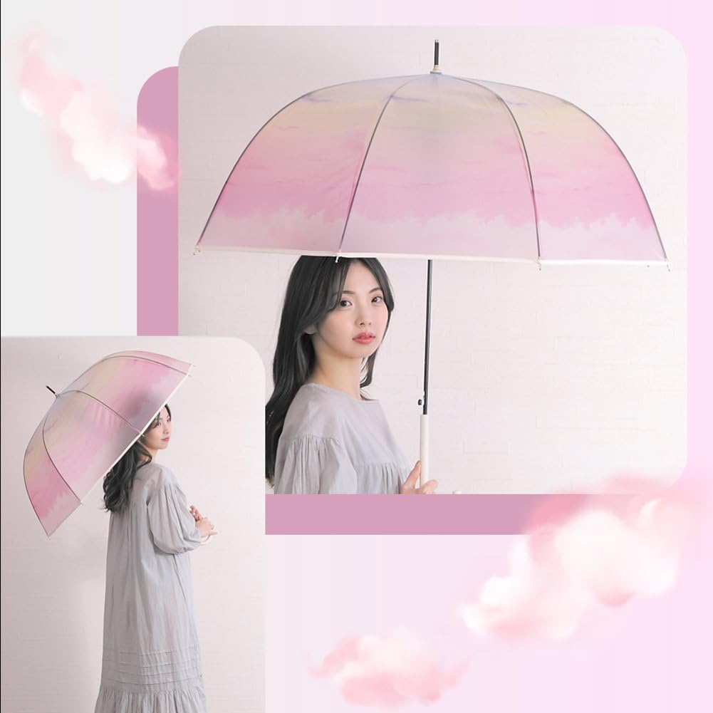 Ogawa (Ogawa) Long Vinyl Umbrella, Sky, LINEDROPS, 60cm, 8 Ribs, Deep Tension, Jump-Style, 57356