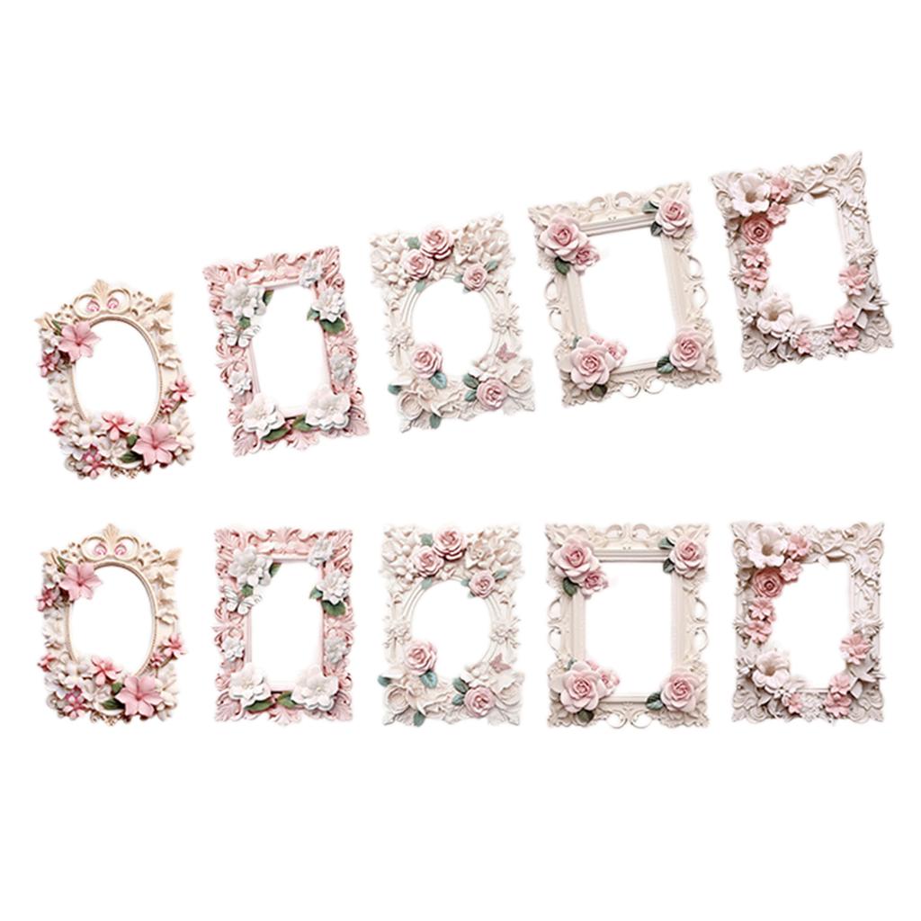 10Sheets Vintage Embossed Cutout Frame Collage Cards Scrapbooking Background Collage Paper for Journaling Paper Craft