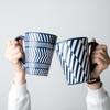 Creative Relief Large Cup Household Ceramic Milk Coffee Cup Open Design Water Cup Couple