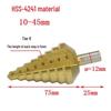 10-45MM Titanium-Plated Triangle Shank Step Drill Bit High-Speed Steel 4241