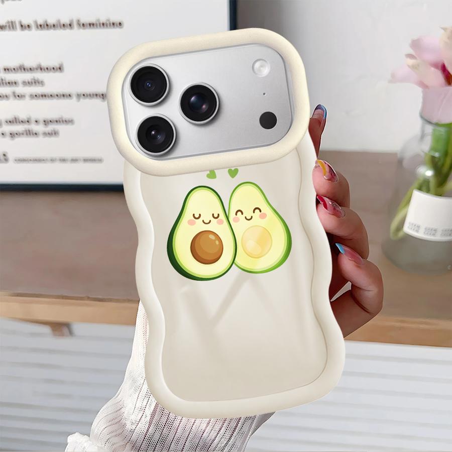 Green Avocado Soft Phone Cover Case for iPhone 14 12 15 Plus 8 17 Air 16 Pro Max 11 XR 13
