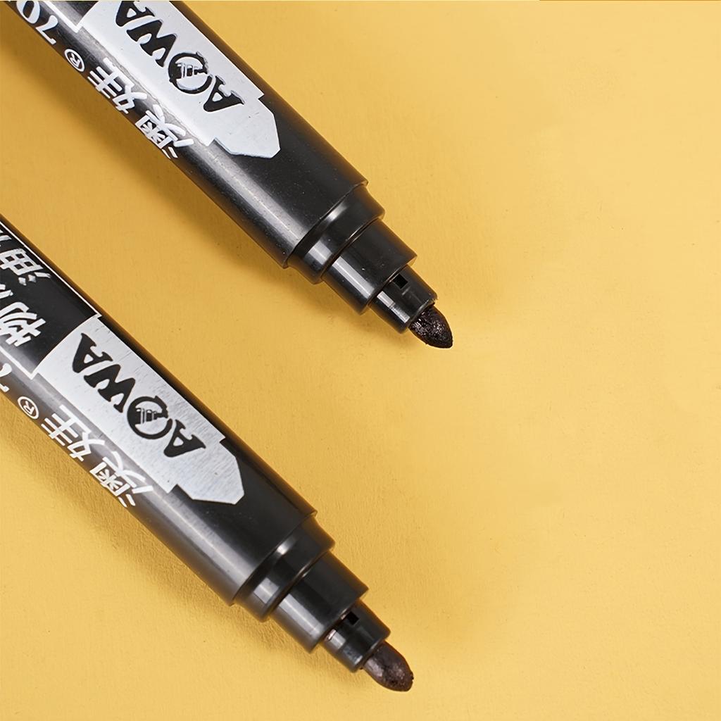 10/50pcs Black Waterproof Markers, Large Capacity Oil-Based Non-Fading Thick Tip Suitable for Logistics Multi-Purpose Use