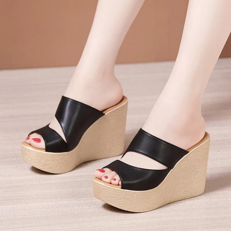 11 cm Extrém Magassarkú Papucs Női Vastag Éktalpú Cipő Esküvőre Irodába Modell 2025 Nyári Platformos Papucs Kis Méret 32-43