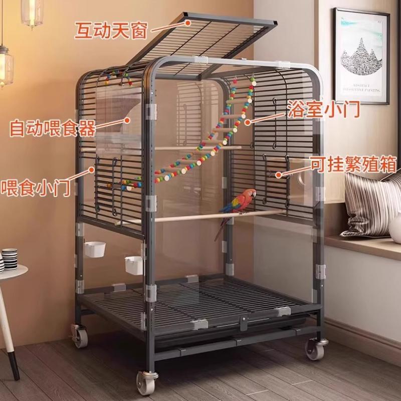 Luxury Bird Cage for Parakeets Cockatiels Lovebirds Premium Parrot Home Spacious Habitat for Indoor Splash-proof Metal Aviary