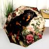 Dog pattern, automatic folding umbrella, portable and foldable design, 8 ribs, a Christmas or birthday gift.