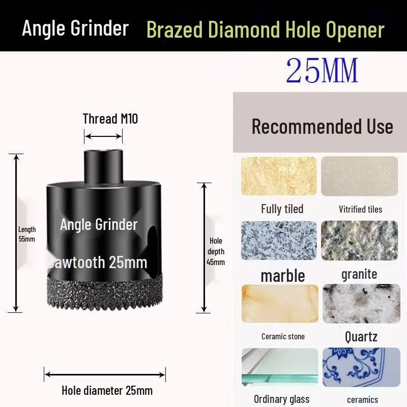 Diamond Brazed Angle Grinder Hole Opener for Ceramic, Vitrified Tiles, and Stone