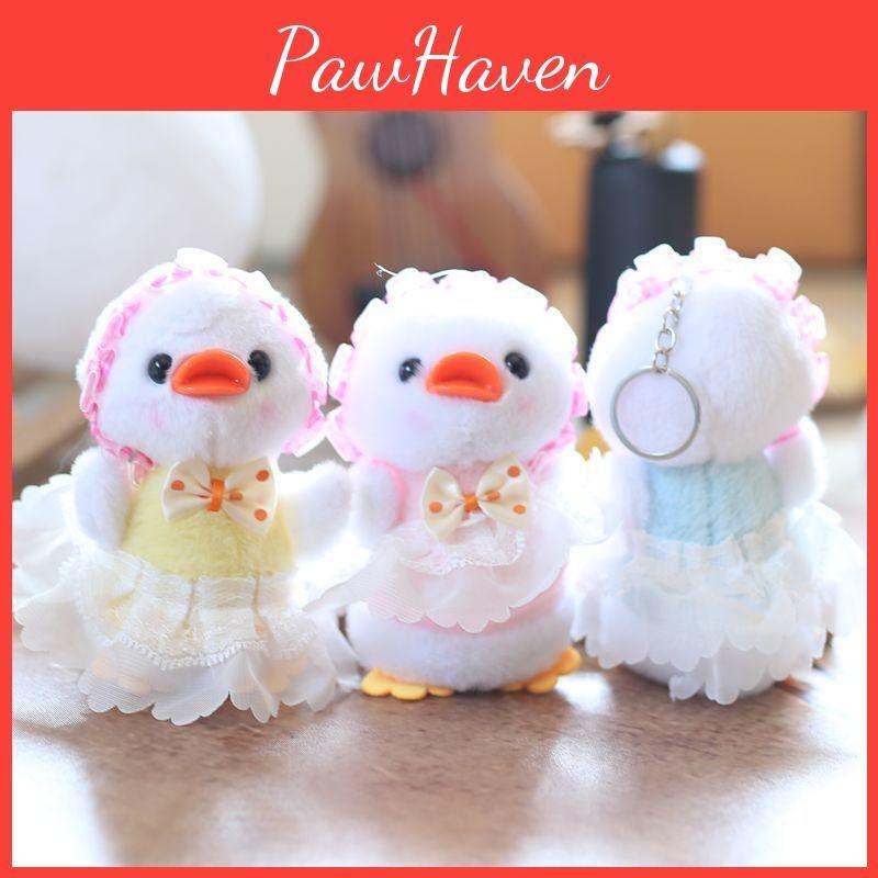 Plush Duck Cute Toy Backpack Charm Keychain Stuffed Animal Gift For Girls Boys