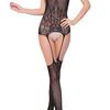 Sex underwear black large size neck hollow open mesh stockings one-piece jacquard w