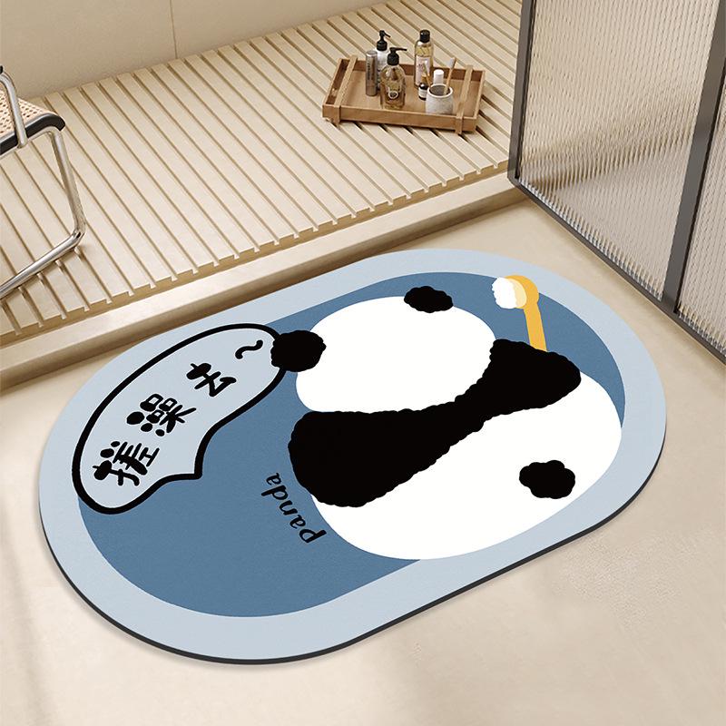 Diatom Mud Bathroom Floor Mat - Soft, Anti-Slip, Quick-Drying, Water-Absorbent Mat for Shower, Toilet, or Doorway.
