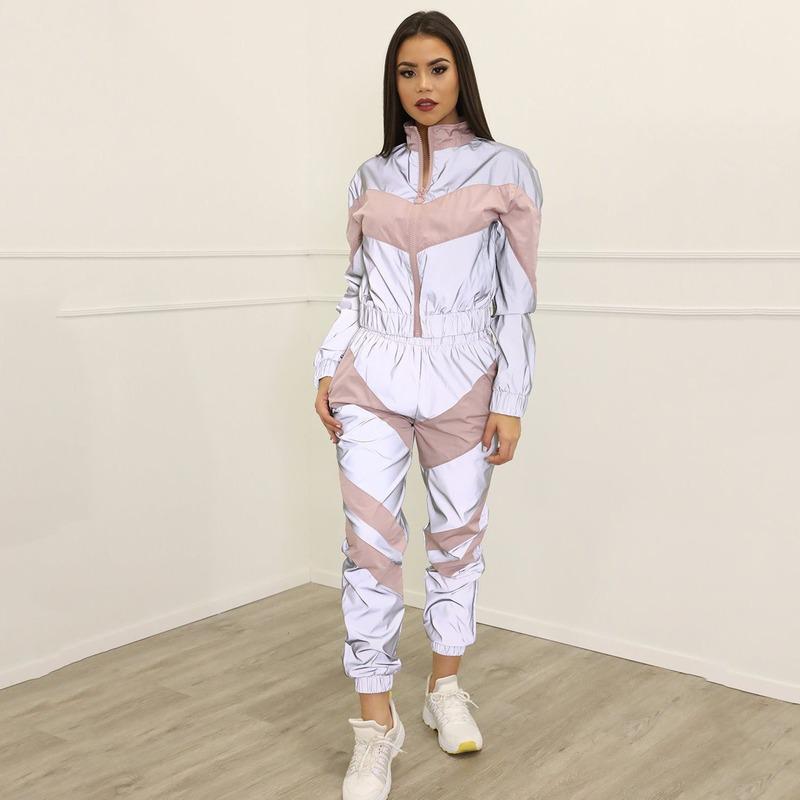 Tuta riflettente donne casual Patchwork Pockets Matching Imposta Streetwear  Set Two Piece acquista in modo economico — spedizione gratuita, recensioni  reali con foto — Joom