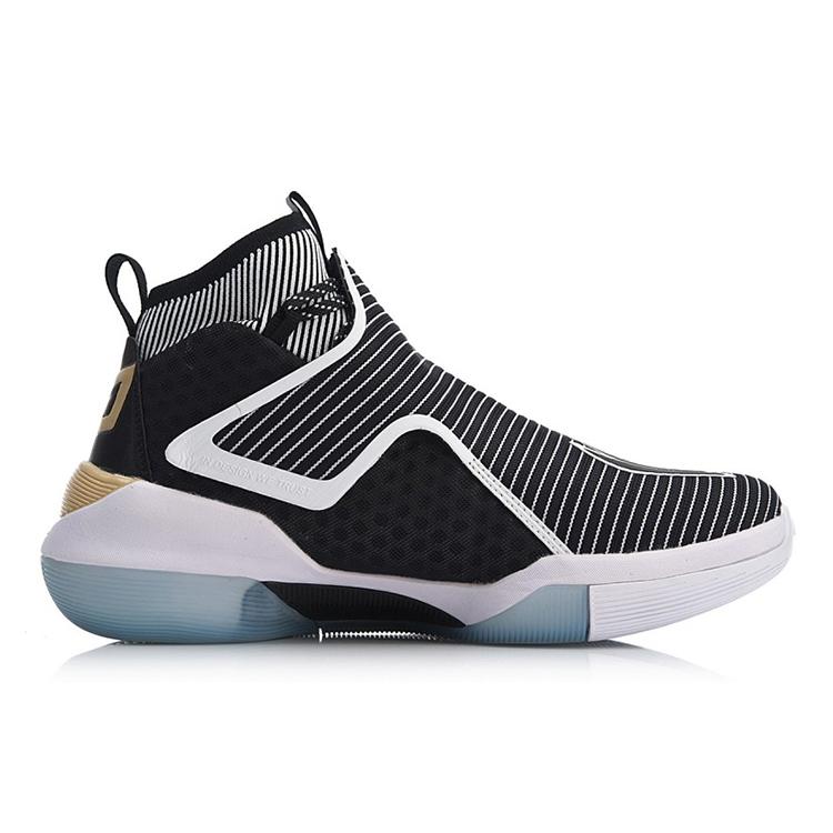 LiNing YuShuai 12 Non slip Lightweight High Top Basketball Shoes Men's Black Gold