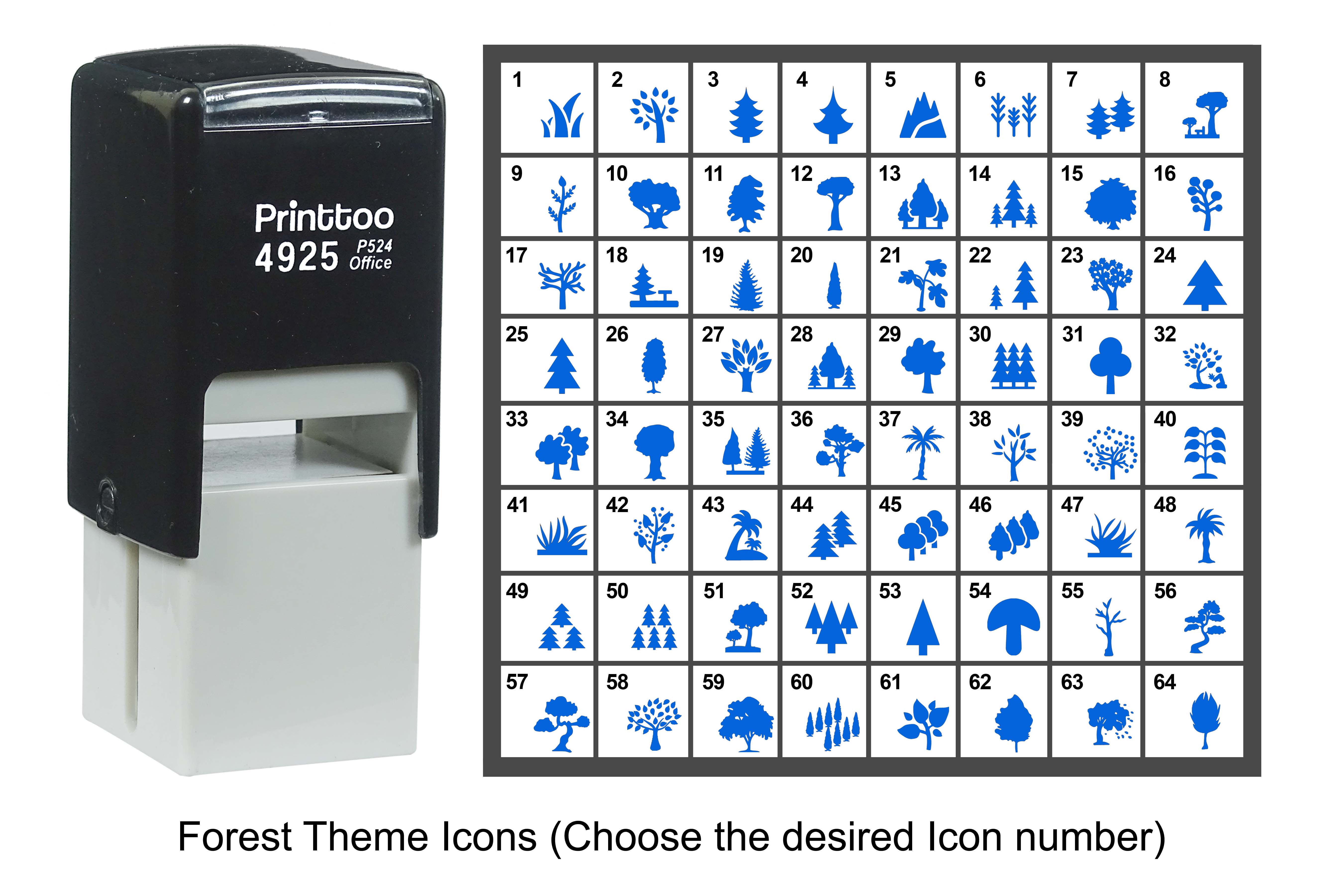 

Printtoo Тематичні іконки Гумовий штамп Самонабірний штемпель 24 мм Approx 24 mm (Impressions-31) синій