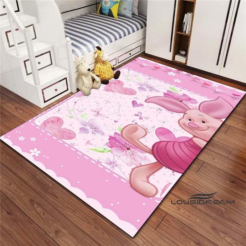 3D printed cartoon (piglet) pattern rugs, suitable for living room, bedroom, children's room, sofas, doormats, non-slip floor