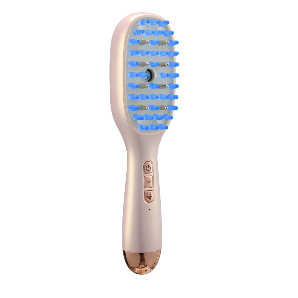 Cross-Border Hand Held ABS Ems Red Light Waterproof USB Powered Hair Comb Essential Oil Meridian Head Home Use Beauty Equipment
