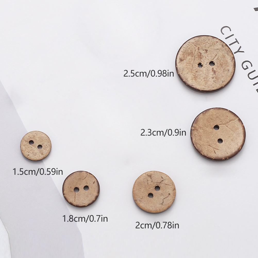 2 Hole Handmade Buttons 50 Natural Coconut Shell Buttons Clothing Jacket High-quality DIY Sewing Decoration 5 Colors Optional