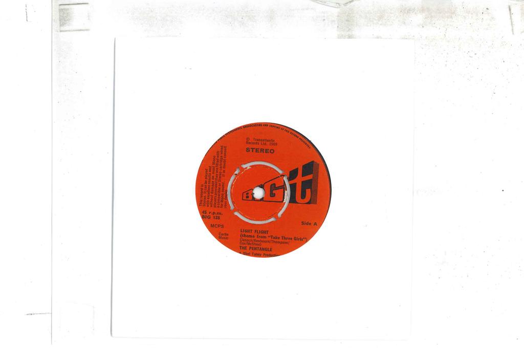 7palcová deska PENTANGLE - Light Flight (Theme From "take Thre BIG128 BIG T 1969 UK Rock Used