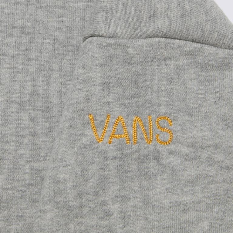Vans Block By Block Solid Color Crew Neck Side Split Zipper Long Sleeve Sweatshirt Men sweatshirt Gray VN000H2MGRH