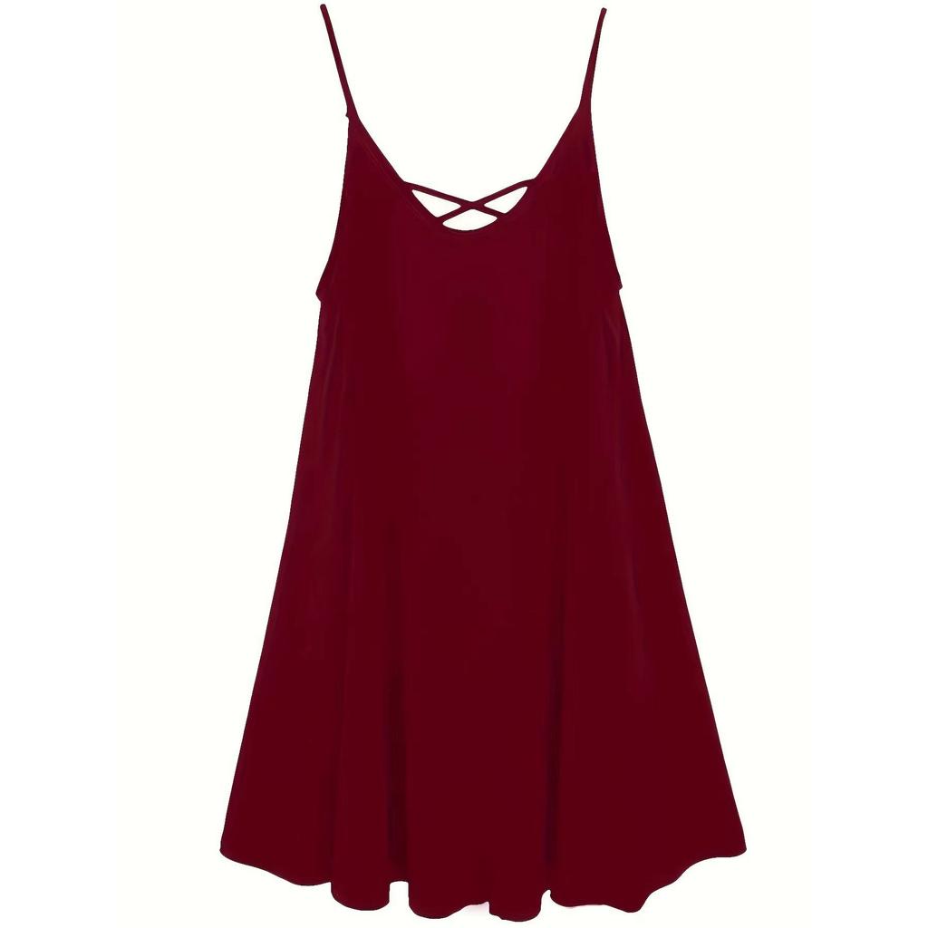 Lockeres rückenfreies Slip-Cross-Modekleid für Damen in Übergröße