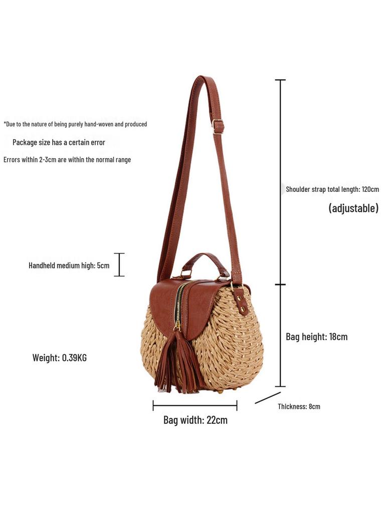 Neue Damen-Crossbody-Strandtasche aus gewebtem Papierseil