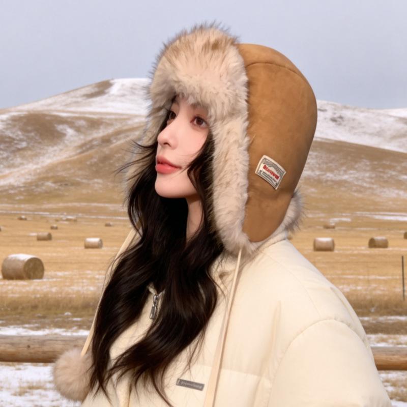 New winter outdoor windproof and warm Lei Feng hat thickened suede ear protection ski hat source direct supply