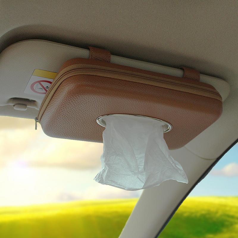 Car Tissue Box, Sunshade Seat Backrest Suspension Tissue Box, Car Armrest Box, Tissue Storage Box, Car Storage And Organization