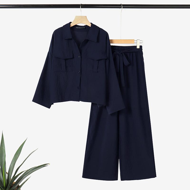 ZANZEA Women Long Sleeve Blouse and Pants Casual Two Piece Suit Sets