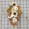 M-Modern-Artificial Pumpkins Wreaths White Pumpkin Maple Leaf With Leaves Flower Fall Door Garland Thanksgiving Theme