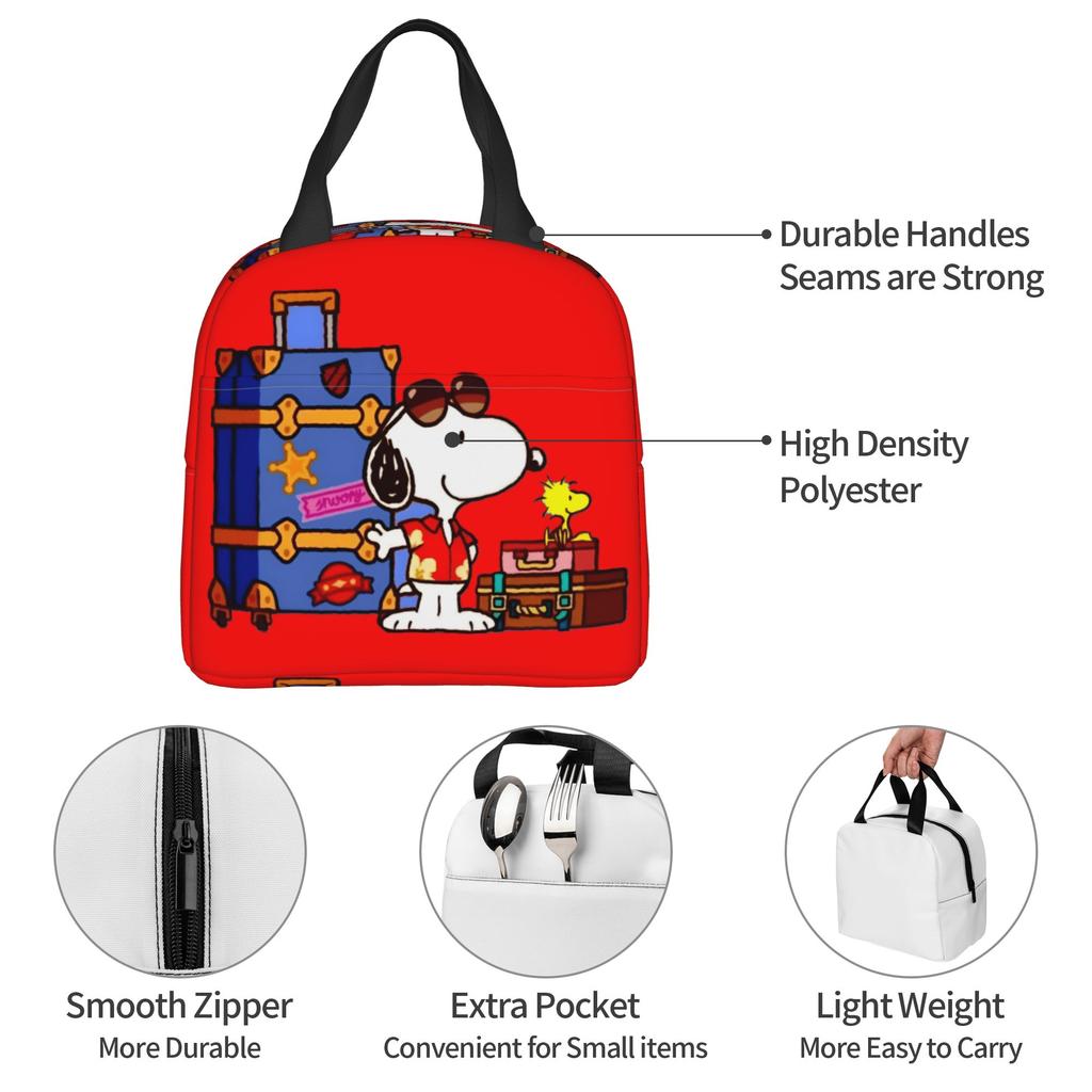 Custom S-Snoopies Portable Lunch Box Women Men Leakproof Manga Thermal Cooler Food Insulated Lunch Bag Office Work