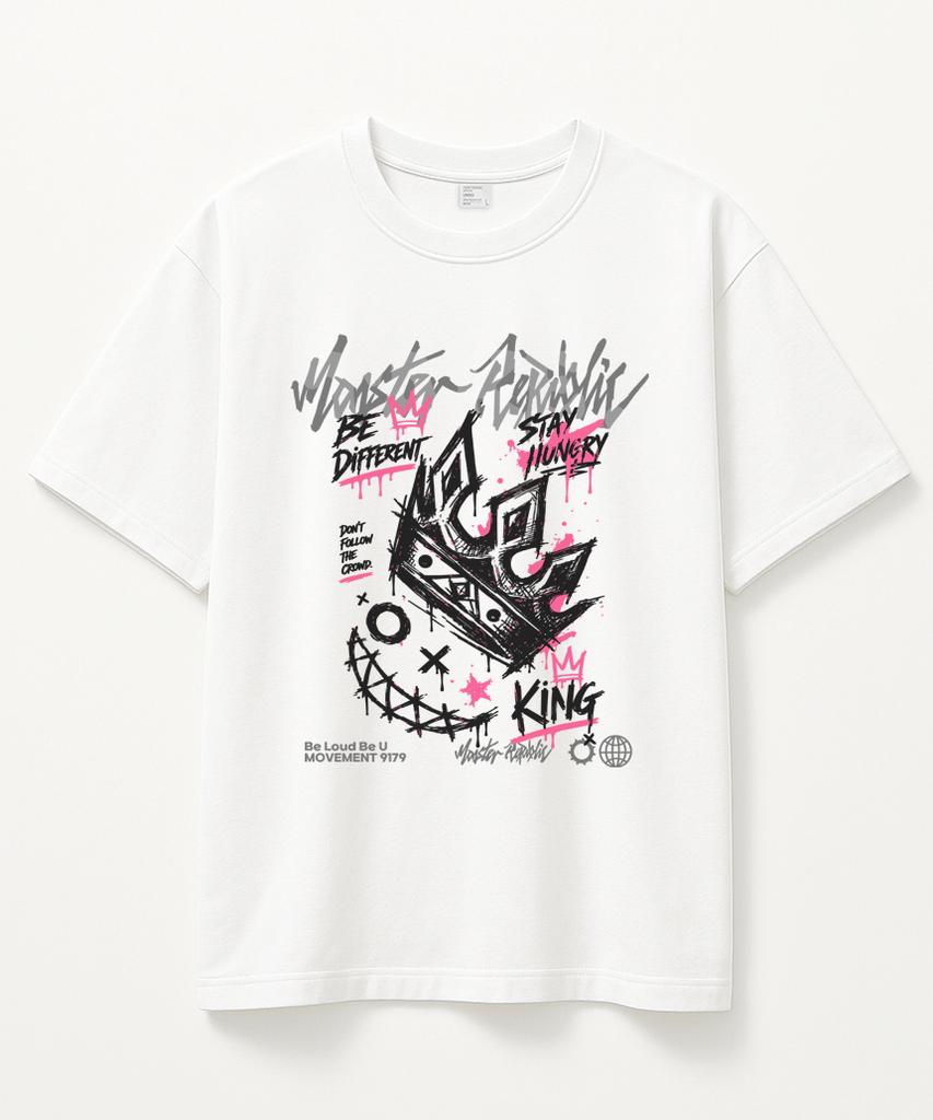 MONSTER REPUBLIC Crown Pink T-Shirt White_9179