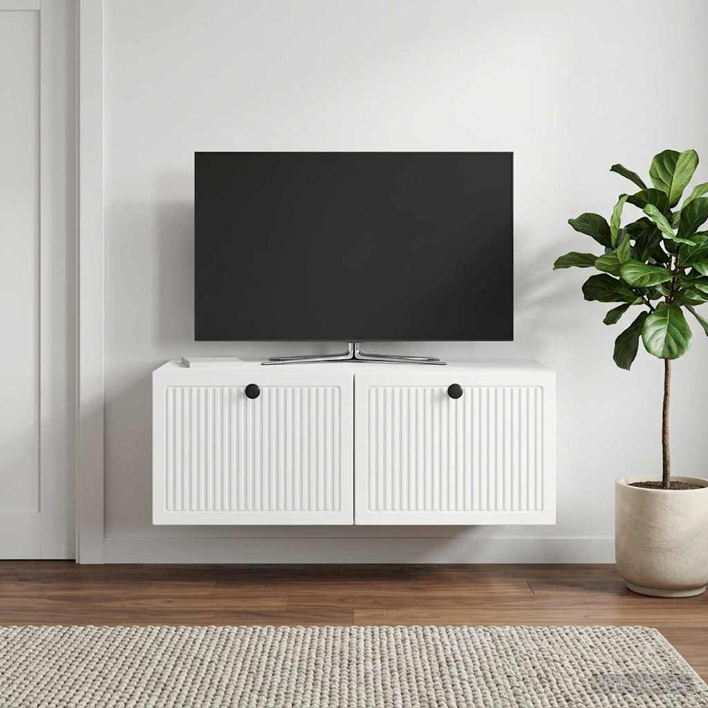 Wall Mounted TV Cabinet Glossy White 78.5 x 41 x 30 cm