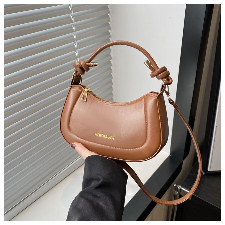 

2025 Korean Retro Solid Color Crossbody Handbag - Women s Fashion Square Bag 21cm X 6.5cm X 12.5cm коричневий