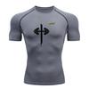 Men's Quick Dry Compression Fitness T-Shirt, Dumbbell Cross