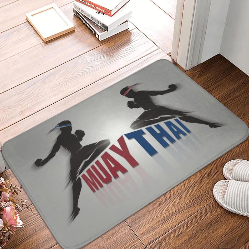 Thailand Twin Tiger Sak Yant Muay Thai Doormat Indoor Entrance Mat Non-Slip Kitchen Carpet Living Room Rug Welcome Doormat