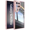 For Samsung Galaxy S24 S23 FE Plus Ultra Metal Armor Back Transparent Tempering Shell Full Cover With Lens Film Super Anti-drop Case Protector