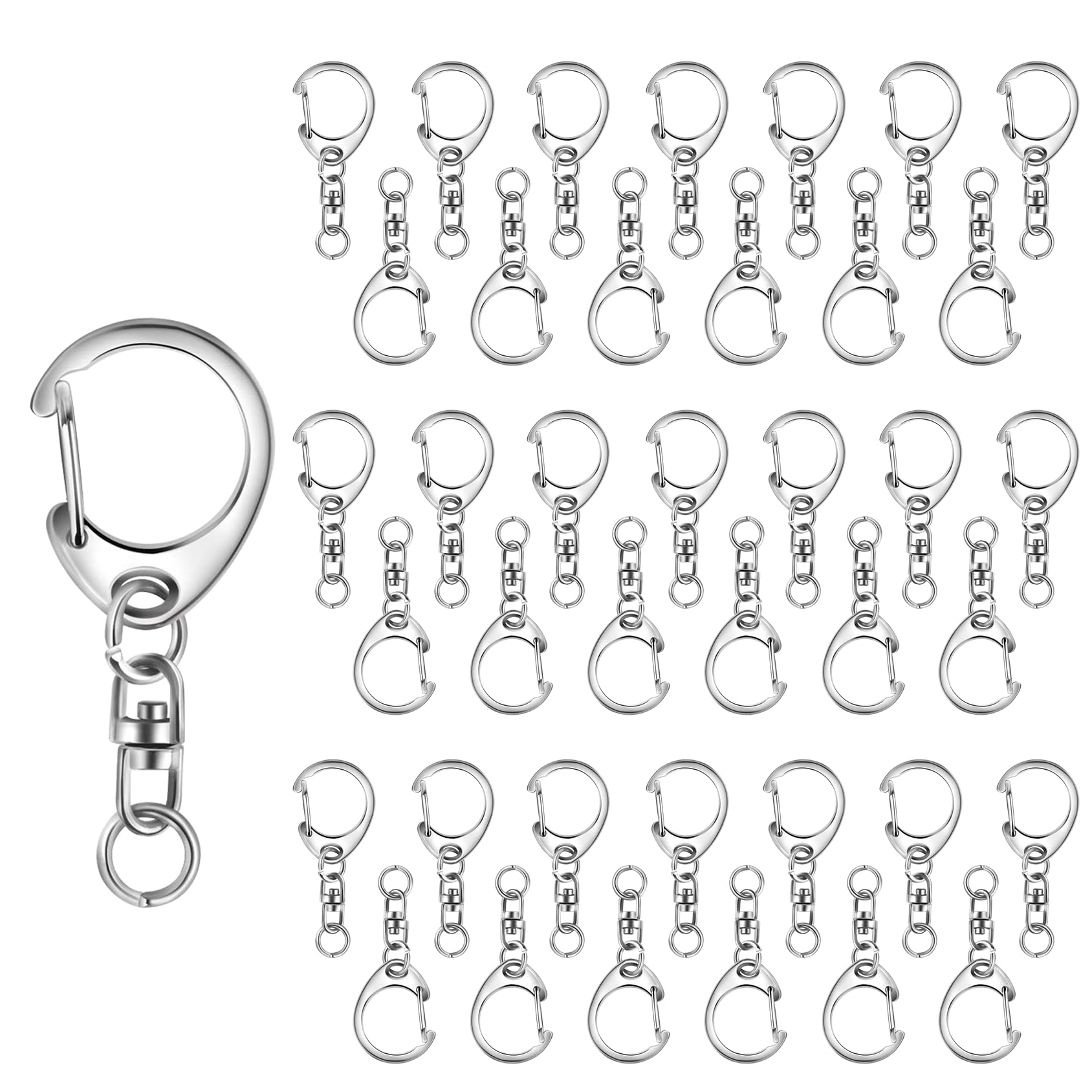 

10Pcs Lobster Clasp Key Ring Keychain C Shape Clasps Connector Hook For DIY Jewelry Making Key Chain Accessories 10pcs