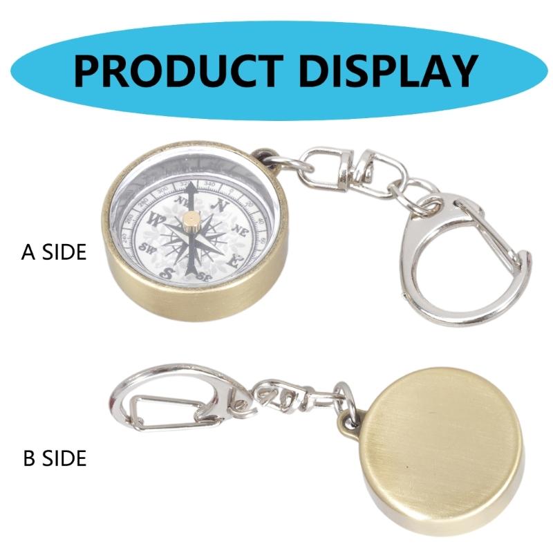 Überlebens-Schlüsselanhänger Kompass Tragbarer Wanderkompass Reisekompass mit Schlüsselring