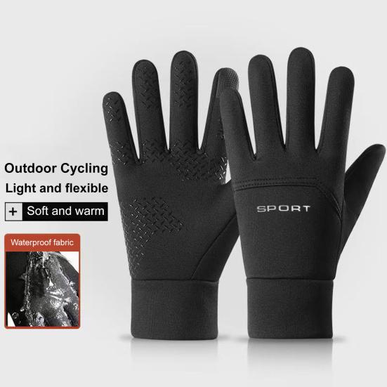 Wodoodporne Rękawice Termiczne Wiatroszczelne Rękawice z Ekranem Dotykowym Wyściełane Fleecee Rękawice Rowerowe z Antypoślizgowym Chwytem do Narciarstwa Wędrówek Jazdy
