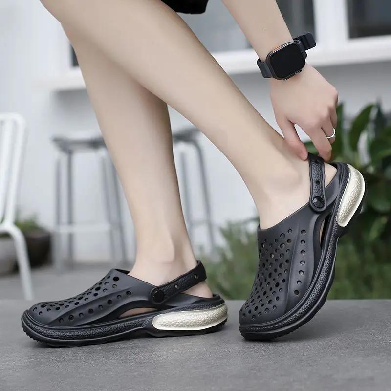 Fashion Slides Outdoor Hole Platform Y2k Comfortable Pvc Men's Shoe 2025 Fashion Cheap Shoes Liquidation Clappers Original Male Slipper