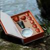 Hand-Painted Alum Red Ceramic Kung Fu Tea Set