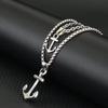 Hiphop Anchor Necklace For Men 2Pcs/Set Stainless Steel Cuban Chain Collar Outdoor Motorcycle Cool Riding Neck Accessories Punk