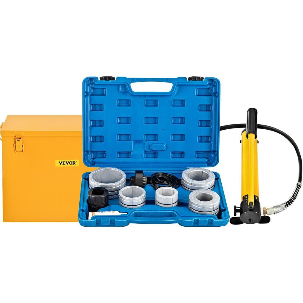 Hydraulic Exhaust Pipe Expander, 1-5/8" to 4-1/4" size, 10 T Manual Hydraulic Pipe Stretcher w/4 Dies and 2 Storing Case for Copper, Aluminum Tubes in