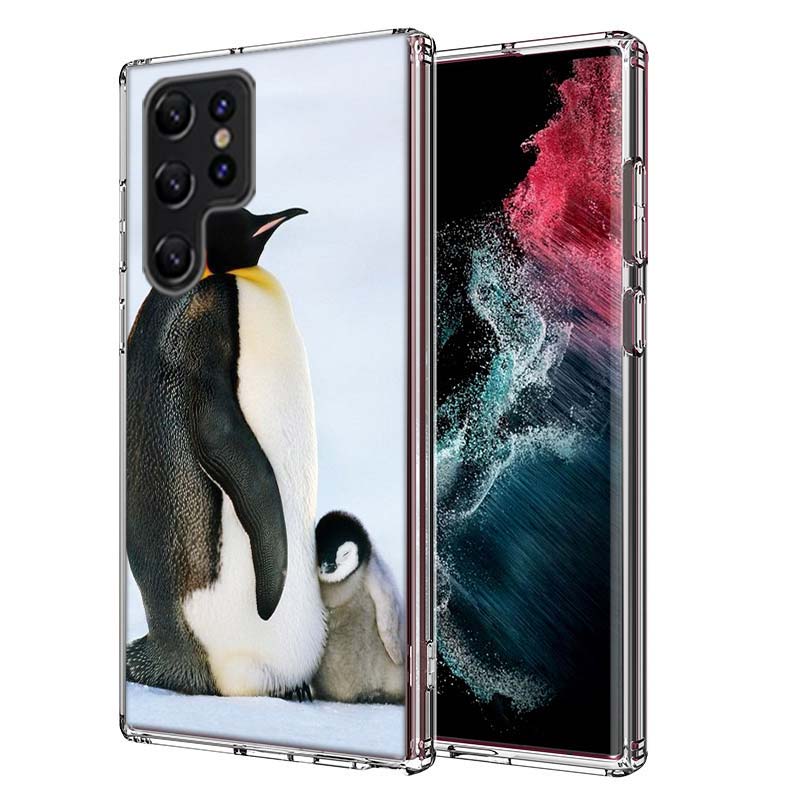 

Penguins Love at the North Pole Capa Phone Case For Samsung S26 Ultra S25 Edge Galaxy S23 S21 S20 S24 FE S22 S10 Plus Cover Clea Samsung S10