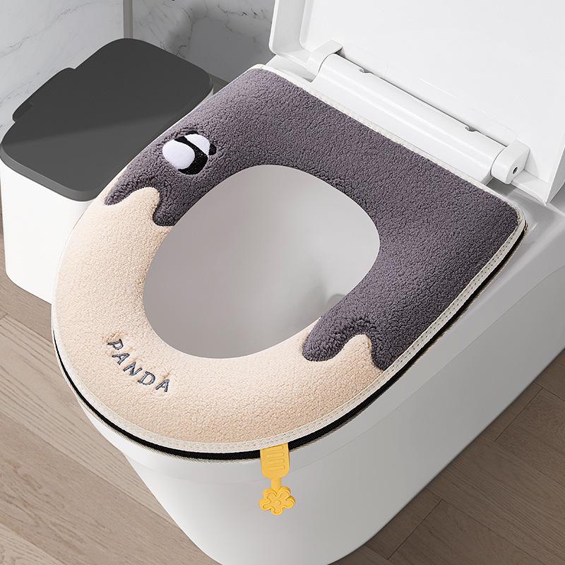 Thick Zipper Style Toilet Seat Cushion for Autumn and Winter