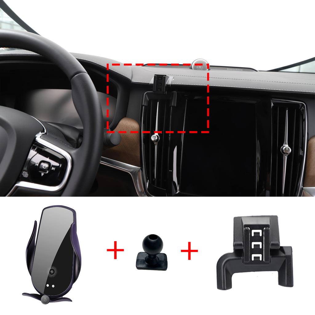 Car Mobile Phone Holder Accessories for Volvo S90 V90 2016~2025 360 GPS Bracket Navigation Stand Auto