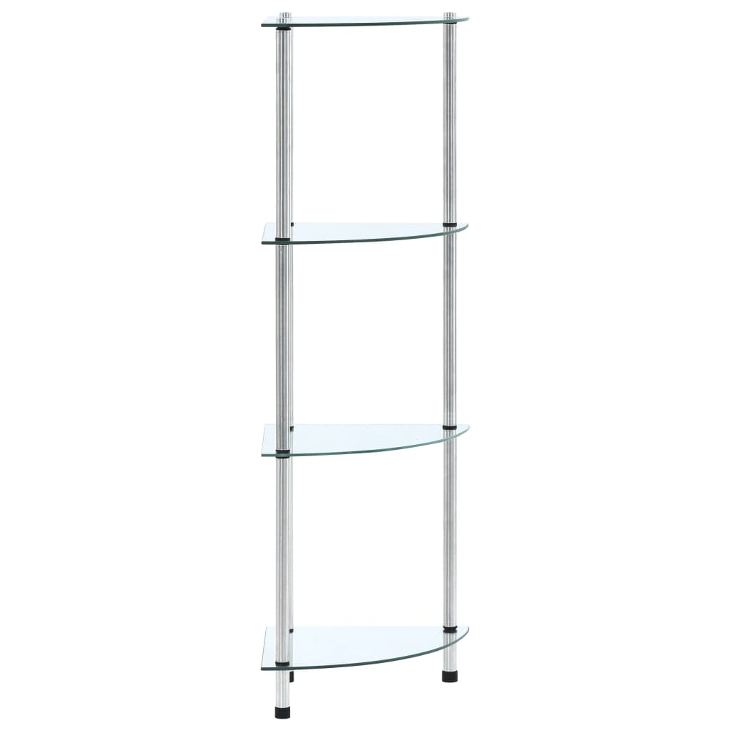 Vidaxl 4-stufiges Regal, Transparent, 30x30x100 cm, Gehärtetes Glas