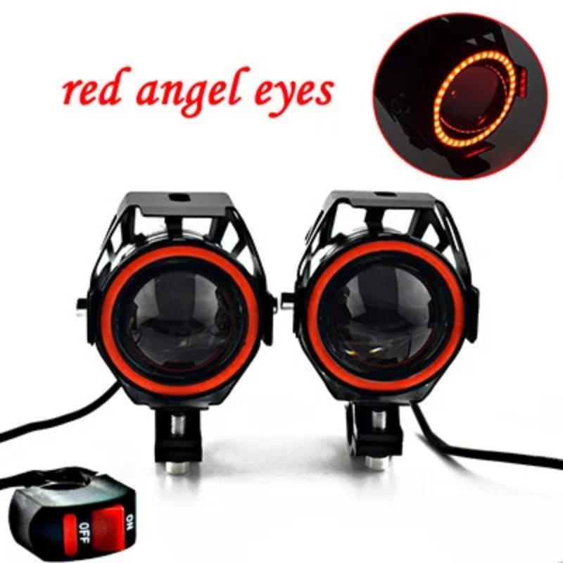 

Мотоциклетные светодиодные фары 12 В 125 Вт, автомобильные прожекторы, 6000k, рабочие фары для мотоциклов, светодиодные фары «ангельские глазки», противотуманные фары 1 pair (2 pieces) красный